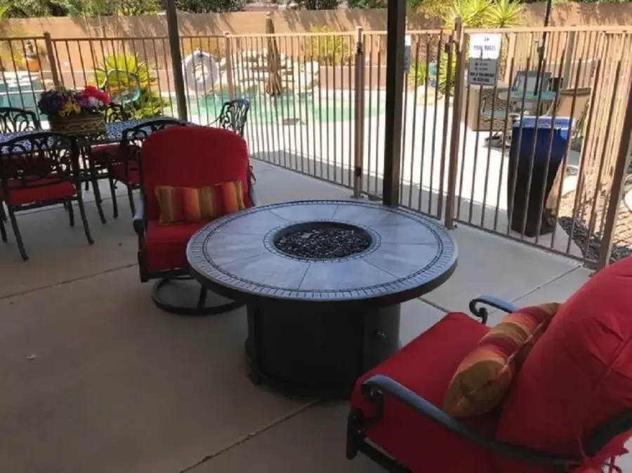 Relaxing evening are enjoyed around our outdoor firepit Relaxing evening are enjoyed around our outdoor firepit