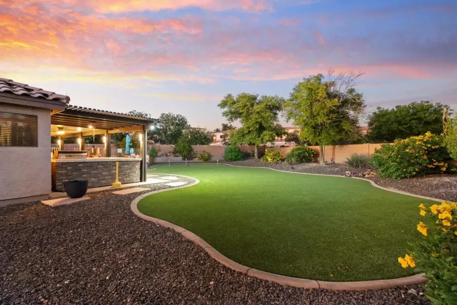 Evening colors are enjoyed in our private backyard setting Evening colors are enjoyed in our private backyard setting